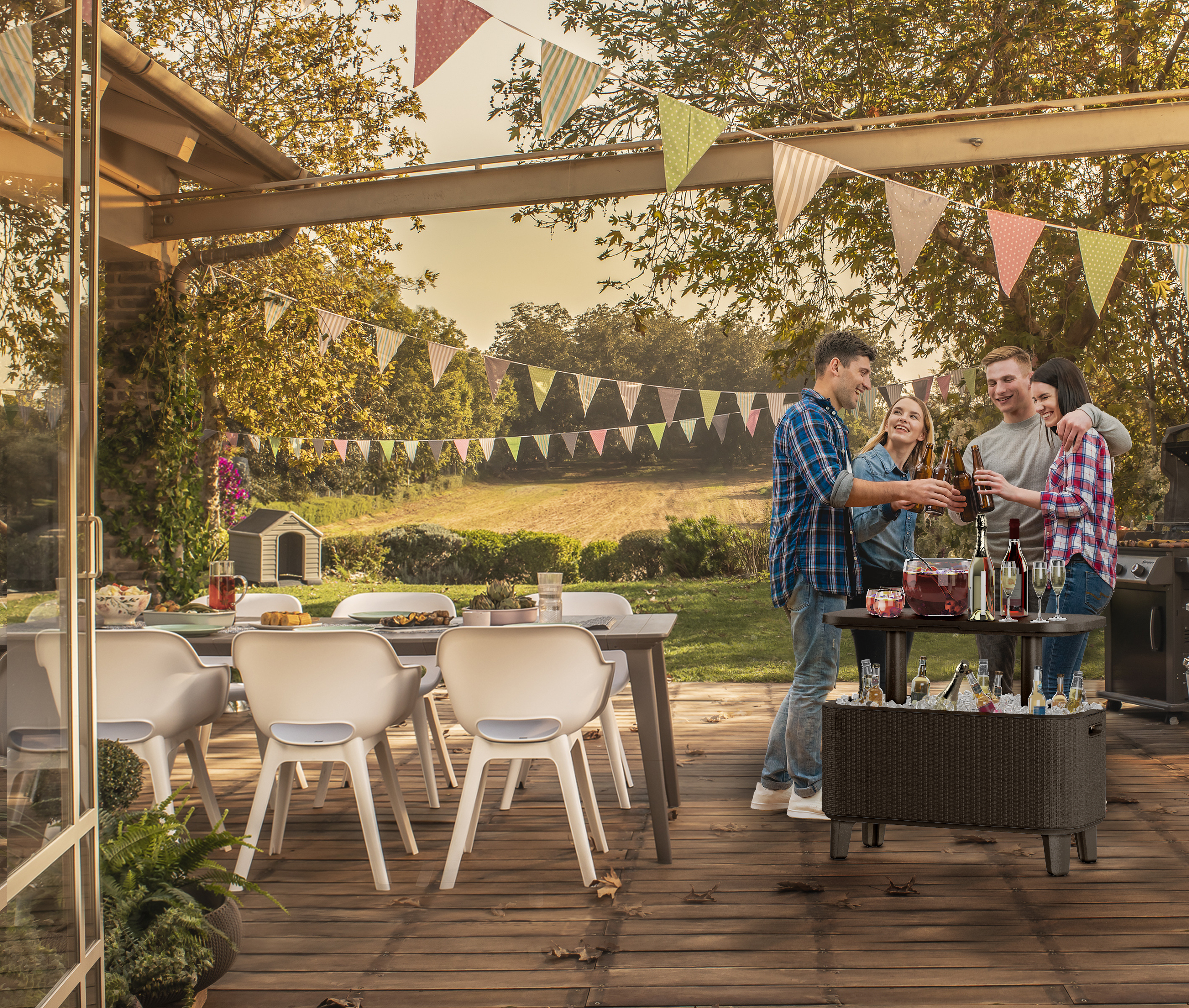 Стол Беви Бар, графит Bevy Bar Large Cool