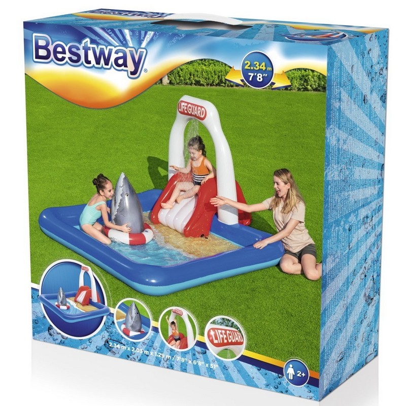 Игровой центр 234x203x129см Bestway Спасательная вышка с горкой и фонтаном 53079