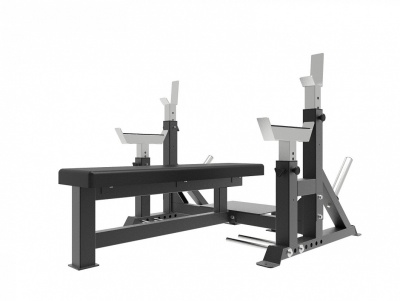 Скамья для жима лежа со страховочными упорами YouSteel F1410 | Premium Fitness