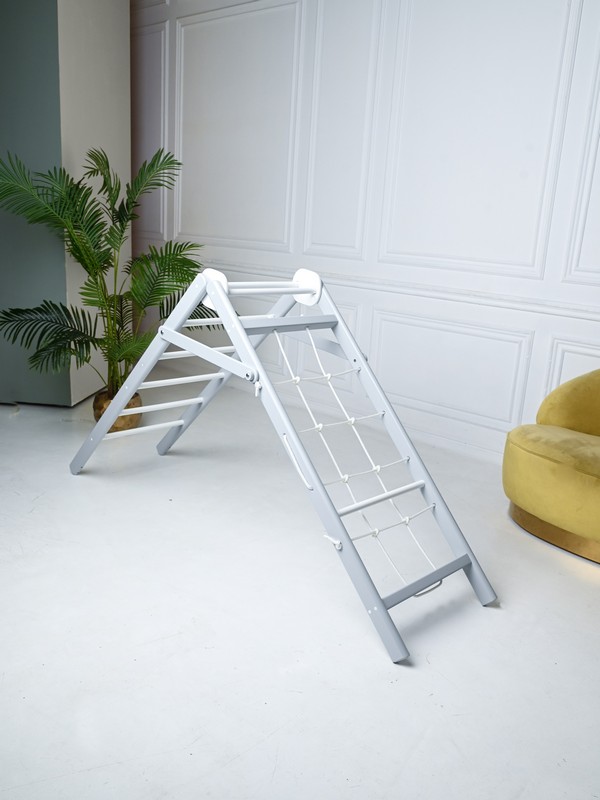 Детский спортивный комплекс Perfetto Sport "Scala in legno con rete 2" grigio PS-130