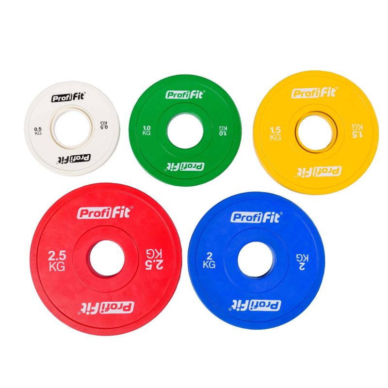 Диск обрезиненный цветной d51мм, 1кг Profi-Fit