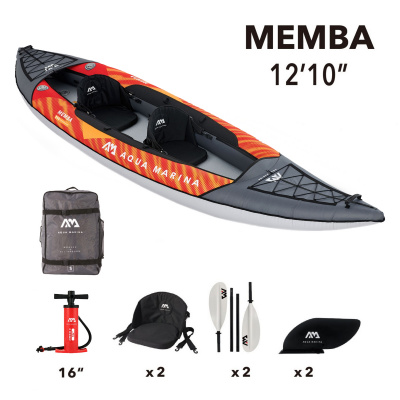 Надувной каяк 390x90см, весла, сиденья, киль, сумка, до 180кг Aqua Marina Memba-390 ME-390
