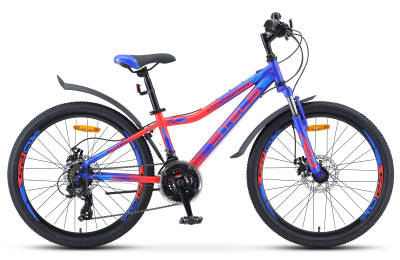 Велосипед 24" Stels Navigator 410 MD V010 (рама 12) LU082933 Синий\Неоновый\Красный