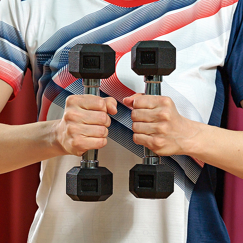 Гантель шестигранная обрезиненная Harper Gym NT162