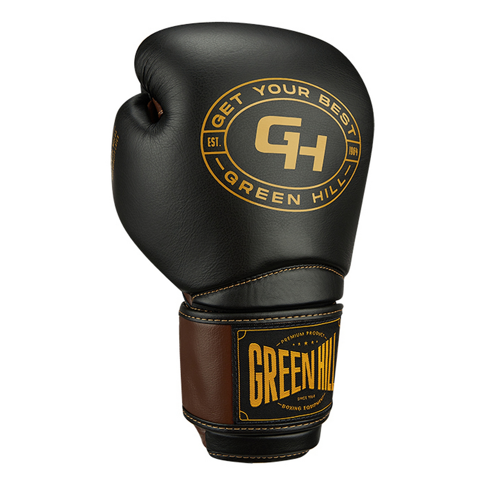 Боксерские перчатки Green Hill STRIKER THBGTR-02 черный\коричневый