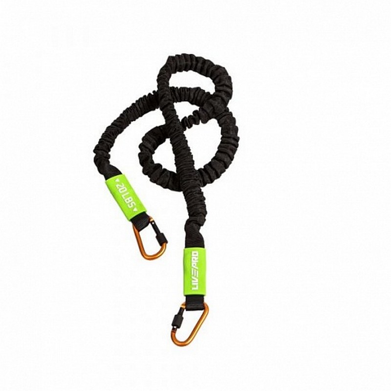 Амортизатор в рукаве с карабином Live Pro Resistance Tube LP8401-M среднее сопротивление, черный\зеленый
