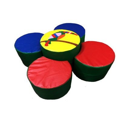 Набор игровой мебели Шире круг (пуфик круглый d40x30–4 шт, пуфик круглый d40x40–1шт) 