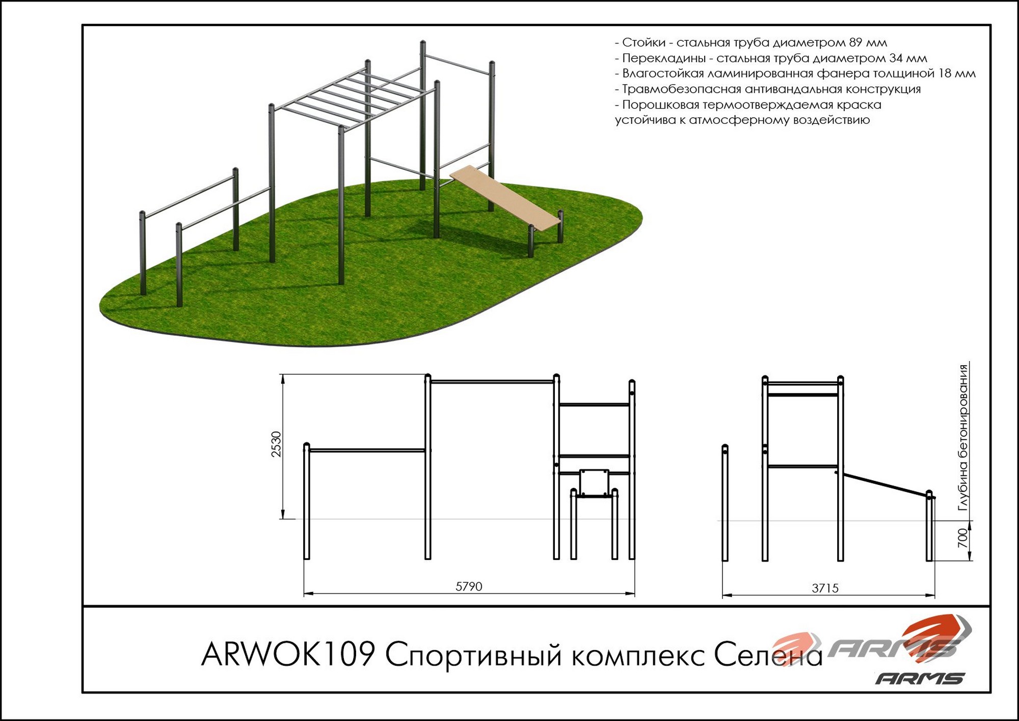 Спортивный комплекс Селена ARMS ARWOK109