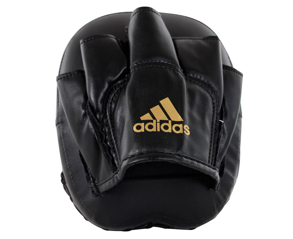 Лапы Adidas Short Focus Mitts черно-золотые adiMP02