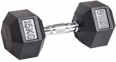 Гантель гексагональная обрезиненная Profi-Fit 15 кг