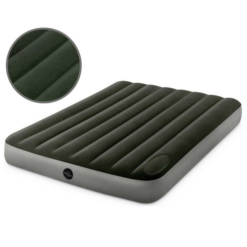 Надувной матрас Intex Downy Airbed Fiber-Tech 137х191х25 см, со встроенным ножным насосом 64762