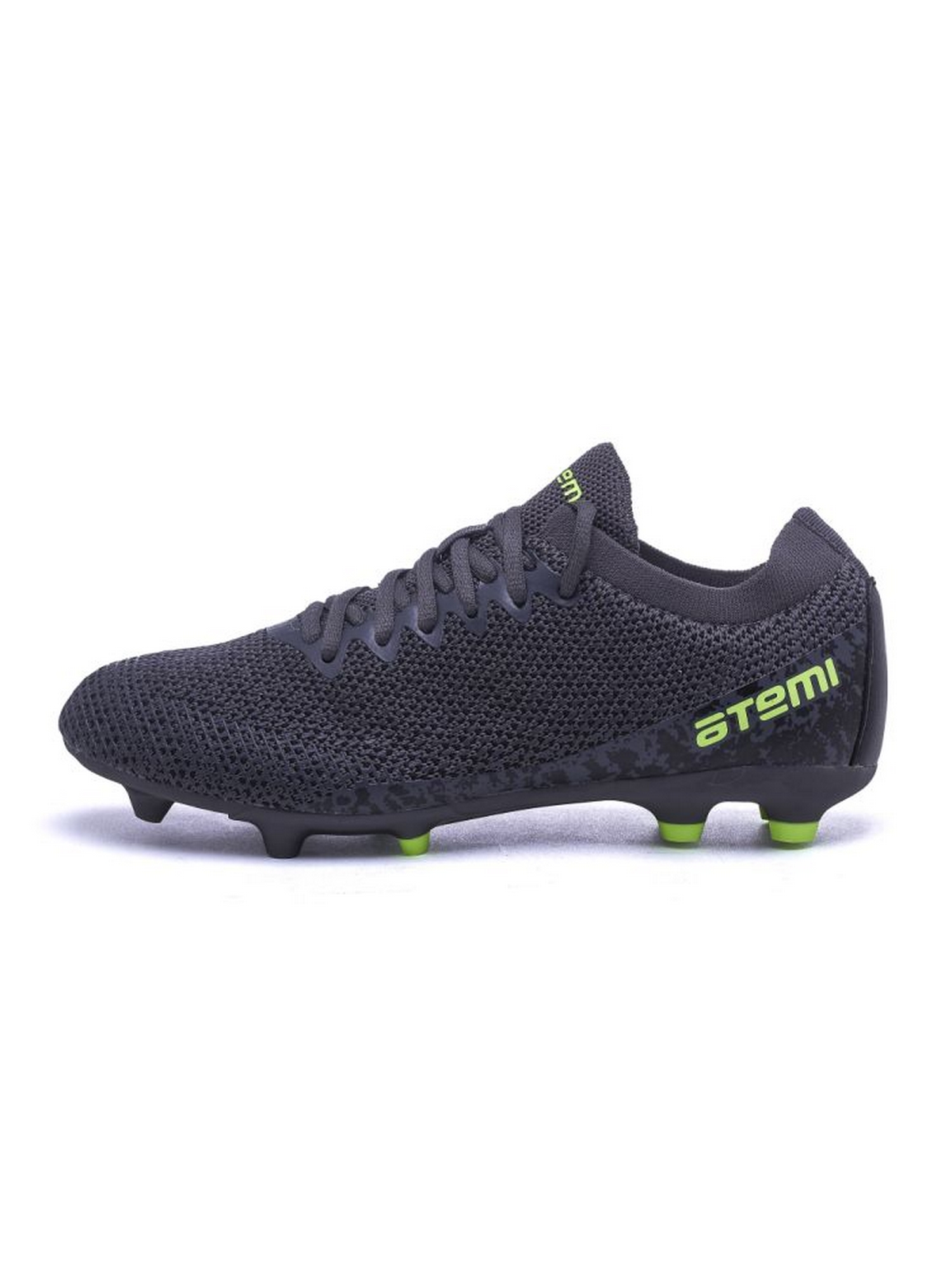 Бутсы футбольные Atemi MSR KIDS SBA-003 серый\ярко-салатовый