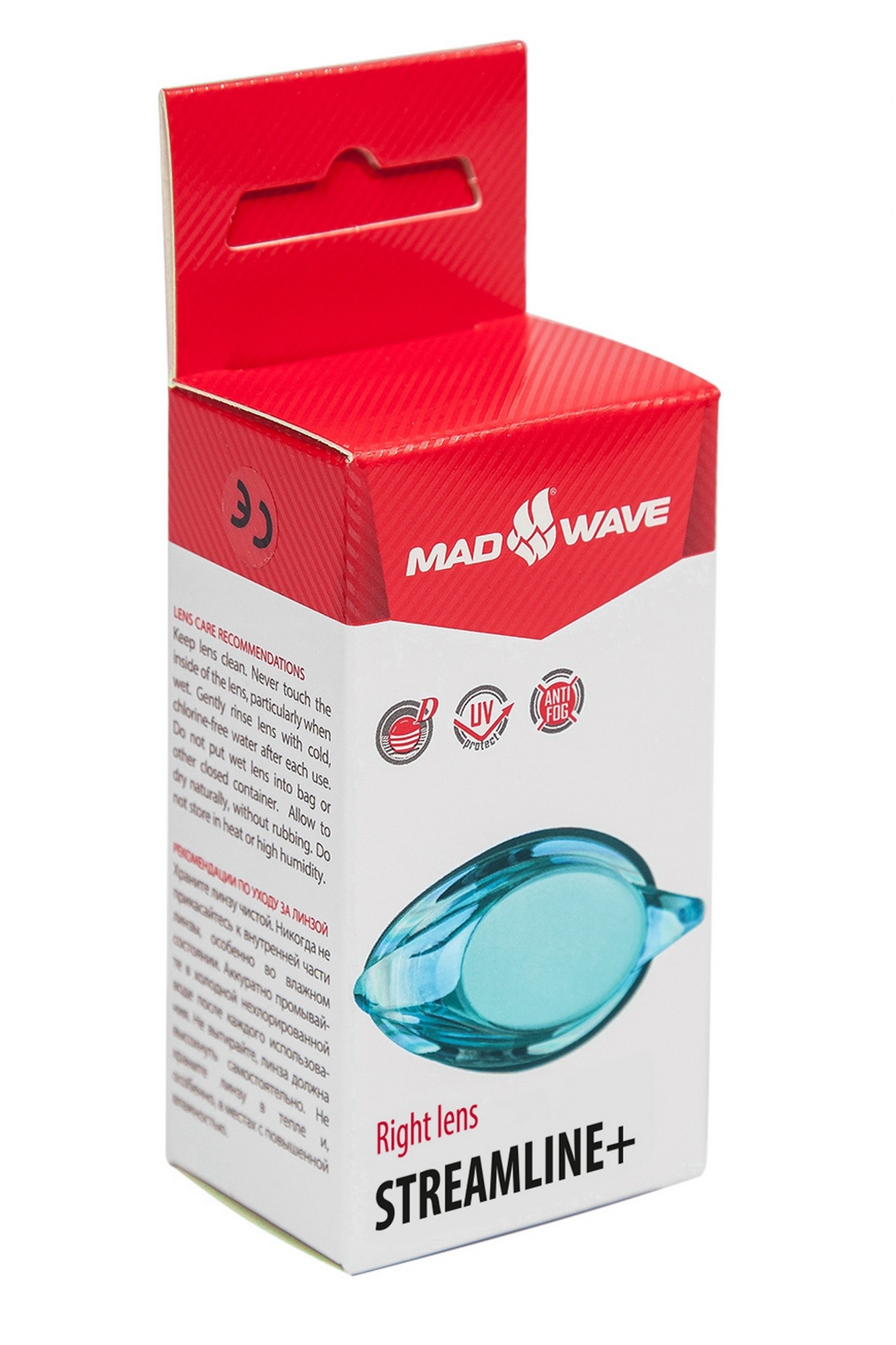Линза с диоптриями для плавательных очков Mad Wave Streamline + right M0490 01 A R8W +0,5