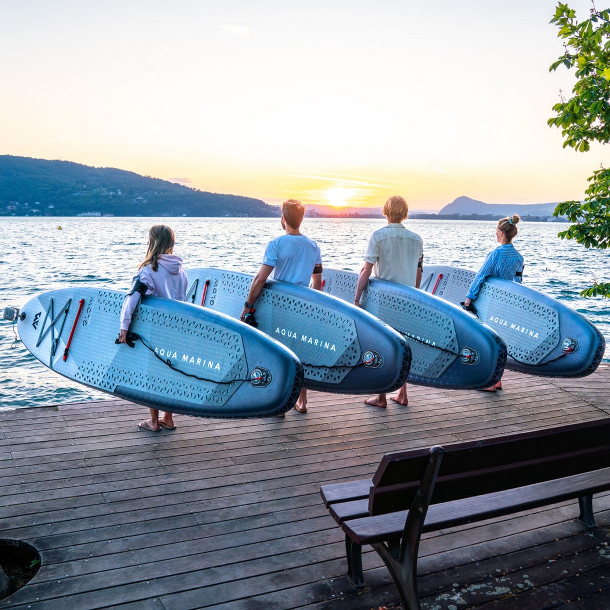 SUP-доска 315х79х15см, Ambient Light System, киль, лиш, до 140кг Aqua Marina Glow BT-24GL