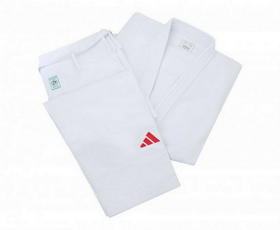 Кимоно для дзюдо Adidas Champion III IJF Slim Fit Green Label J-IJF3-1 белый
