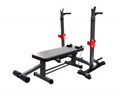 Прямая скамья со стойками под штангу DFC AKYEN D2031TJ07 | Premium Fitness