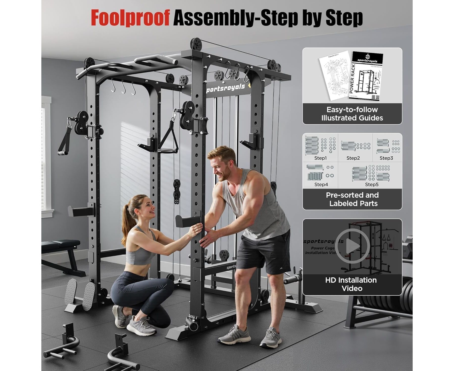 Силовая рама многофункциональная DFC D026 | Premium Fitness