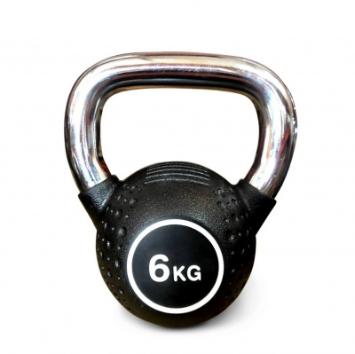 Гиря полиуретановая с хромированной ручкой 6 кг Protrain KB2015-6
