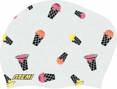 Шапочка для плавания Atemi long hair cap Ice Cream TLH1ICH принт