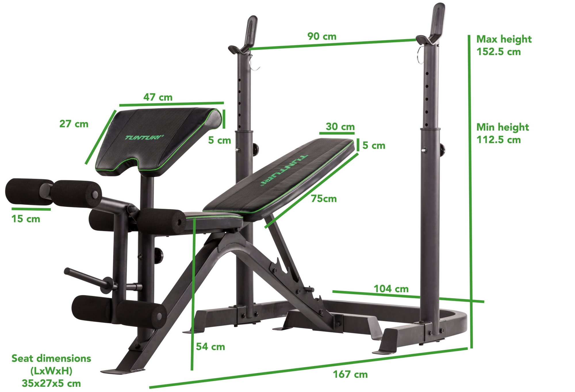 Скамья для жима Tunturi WB50 17TSWB5000 | Premium Fitness