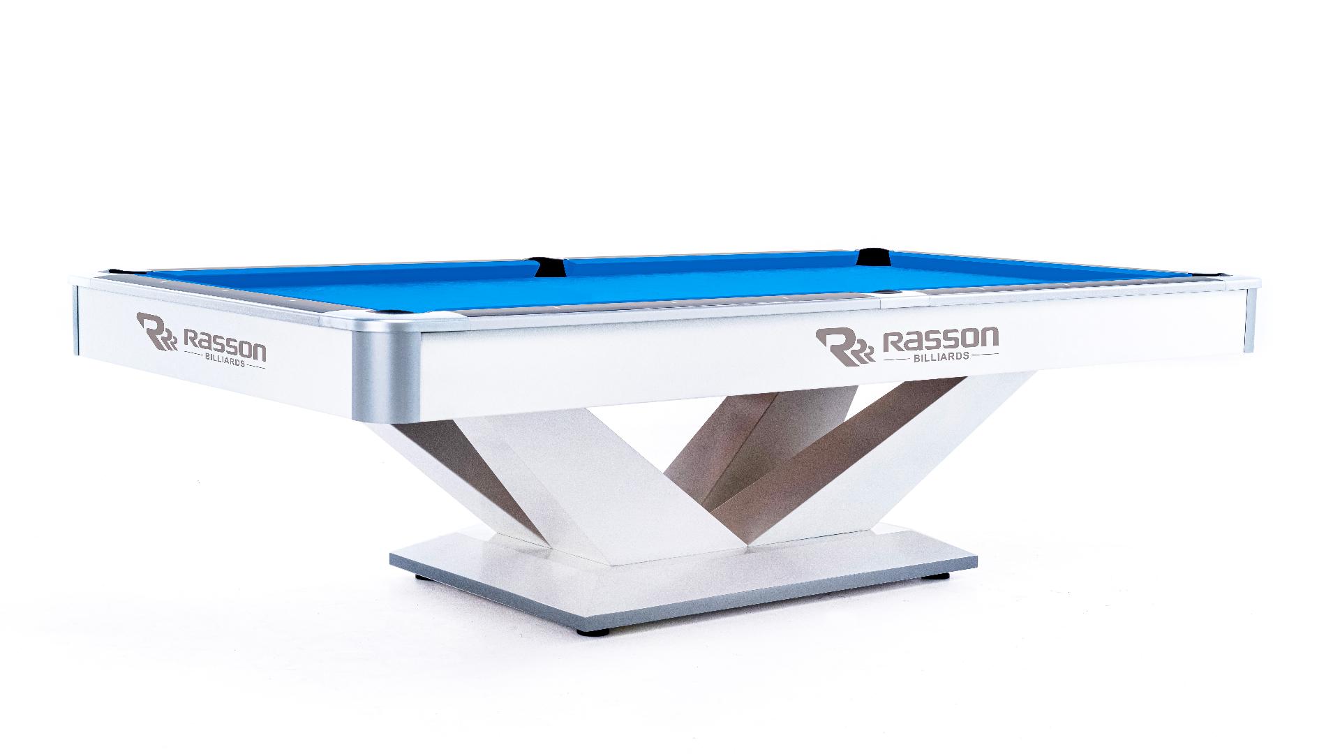 Бильярдный стол для пула Rasson Billiard Victory II Plus 8 ф (белый) с плитой 55.300.08.1