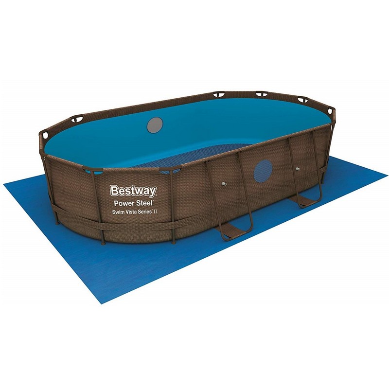 Каркасный бассейн овальный 549х274х122см Bestway Power Steel Swim Vista Series 56716 Ротанг