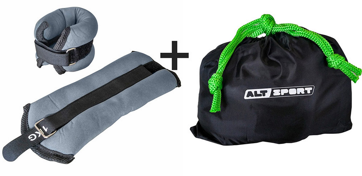 Утяжелители Sportex ALT Sport (2х0,75кг), нейлон, в сумке HKAW101-2 серые