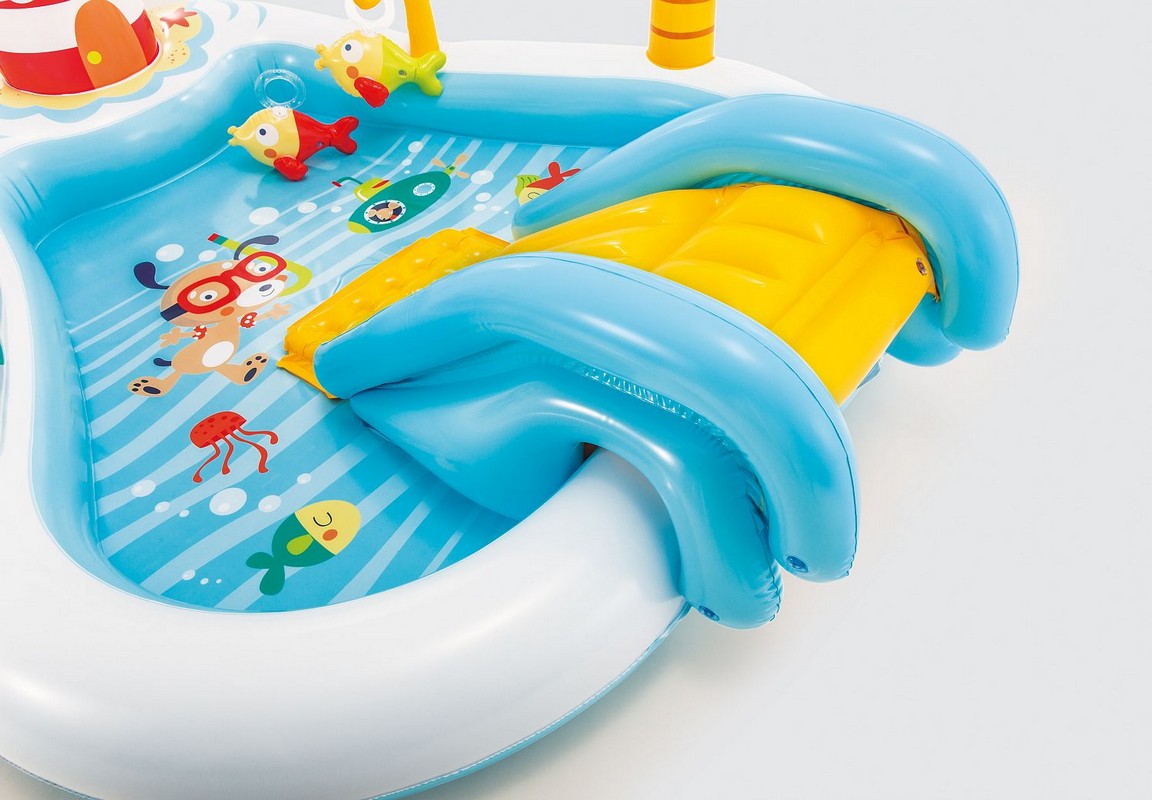 Игровой центр-бассейн 218х188х99см Intex Веселая рыбалка 57162 с горкой