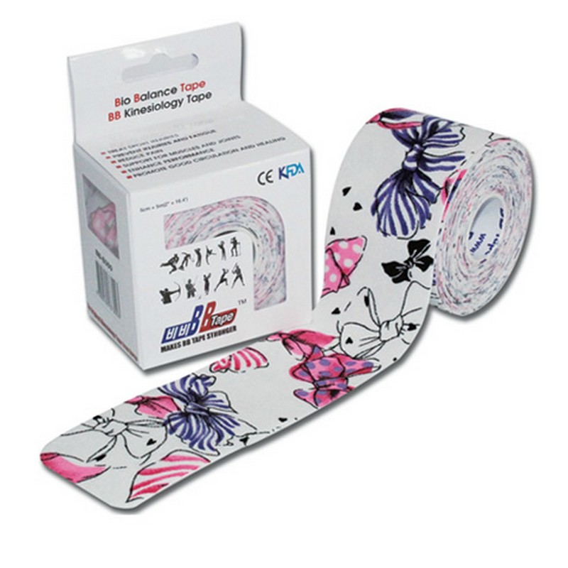 Кинезио тейп BBTape с рисунком 5x500 см Бантики