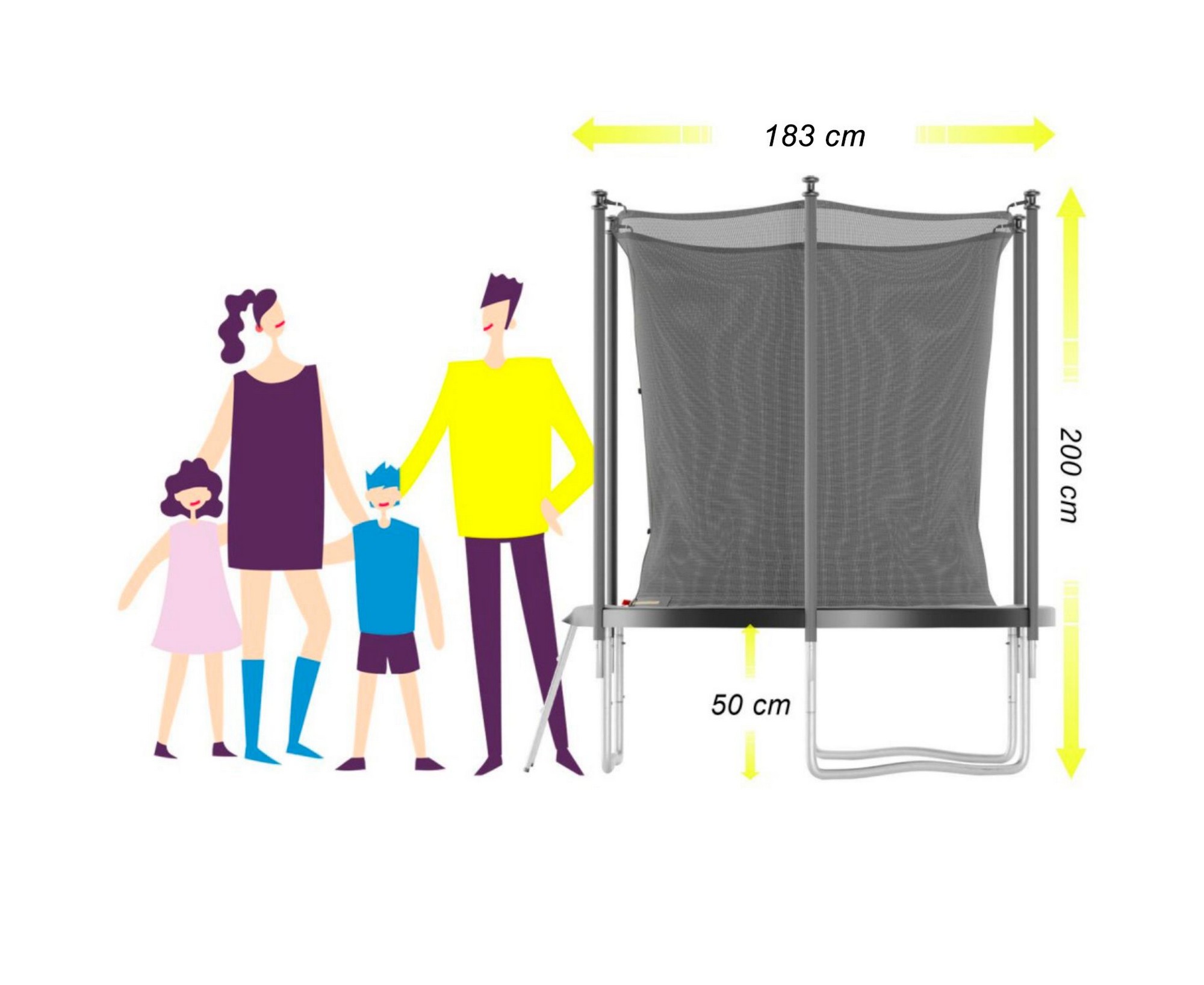 Батут DFC Trampoline Stock JUMP4FUN, с внутренней защитной сеткой TRA22FUJ4F-602 серый