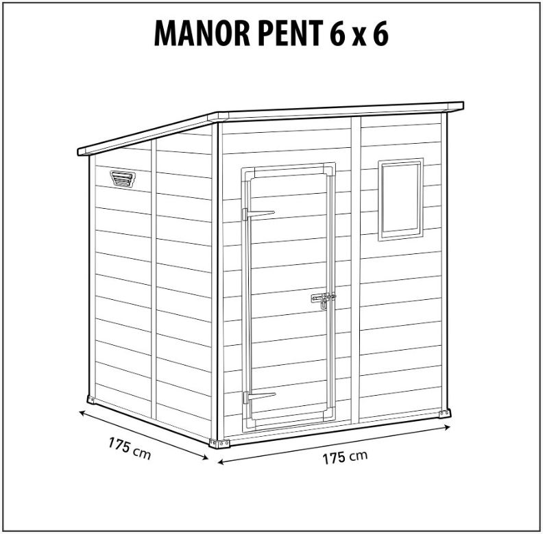 Сарай "Манор Пентхаус 6x6" (175x175 см), бежевый Manor