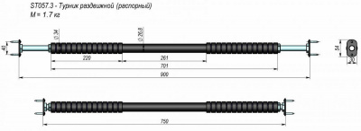 Турник раздвижной (распорный) V-Sport ST057.3 | Premium Fitness