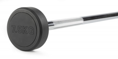 Штанга неразборная обрезиненная 7,5 кг. Прямой гриф VictoryFit VF-DX4075