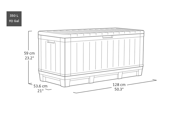 Сундук для хранения, 350л, графит KENTWOOD STORAGE BOX