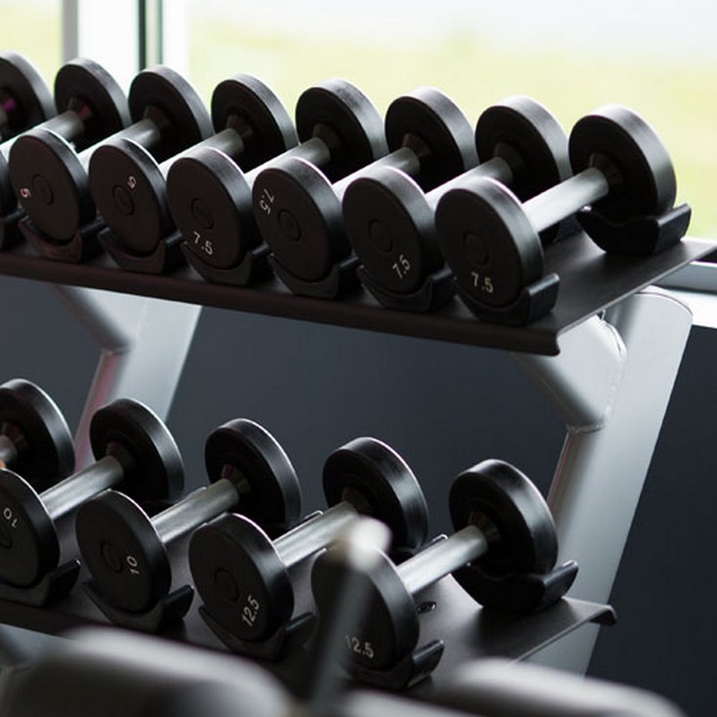 Подставка под гантели на 10 пар в 2 ряда Precor DBR812 | Premium Fitness