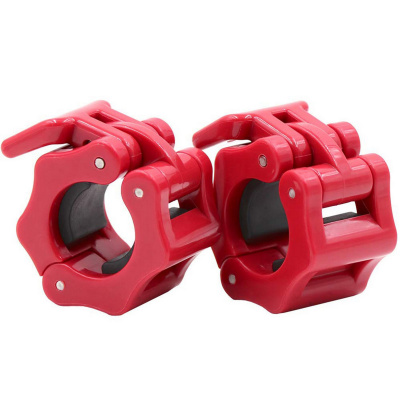 Замки для грифа Sportex пластик система LOCK-JAW PRO (d 25) E42117 красный