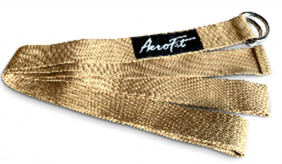 Ремень для йоги, 2 металлических кольца Aerofit AFYGS-B бежевый
