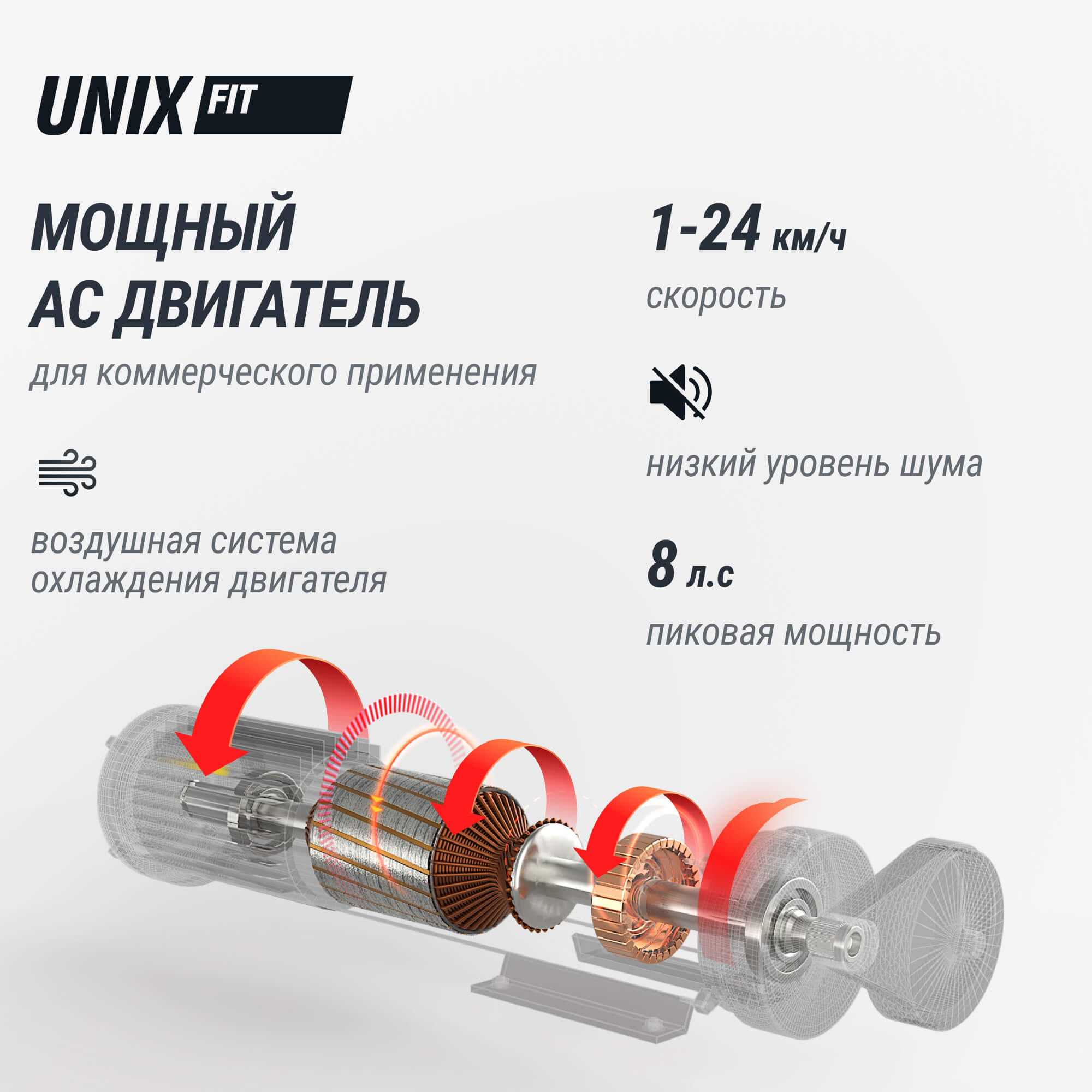 Беговая дорожка (LED) UnixFit T-1520 PRO TDT1520PRO