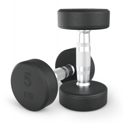 Гантель круглая обрезиненная 5 кг UnixFit PRO DBRND5PBKx2 2 шт