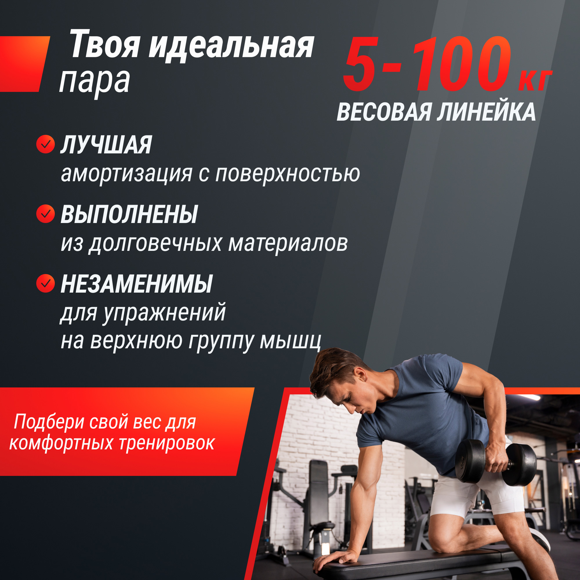 Гантель круглая обрезиненная 12,5 кг UnixFit PRO DBRND12_5PBKx2 2 шт