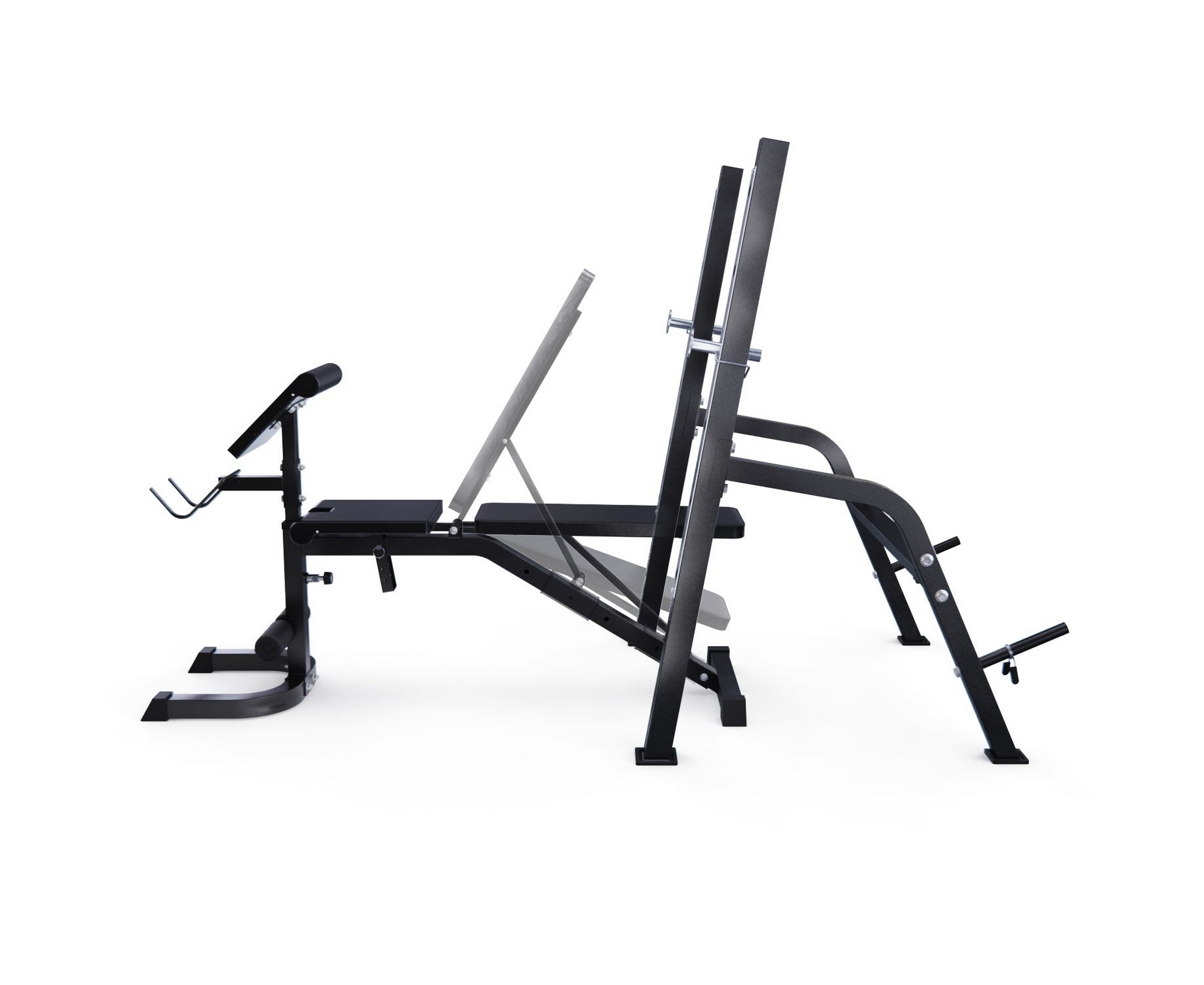 Скамья со стойками под штангу, с партой для бицепса DFC GORILLA 201321B черный | Premium Fitness
