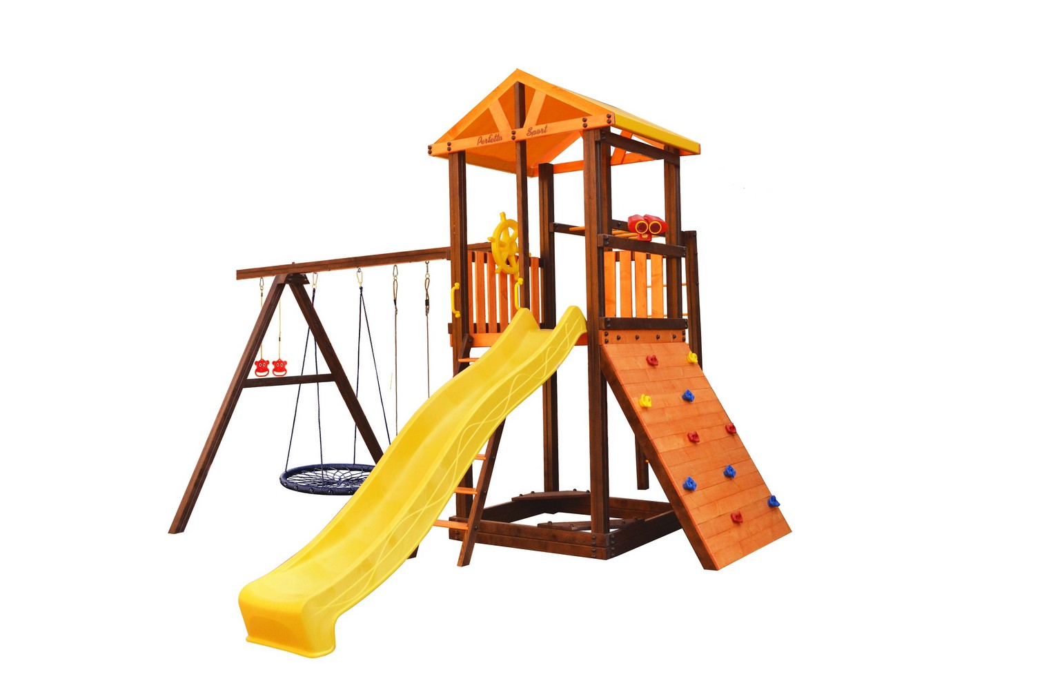 Игровой комплекс Perfetto Sport Pitigliano-8 + качели Паутина