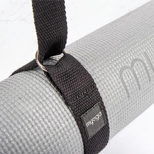 Ремень для йоги 180 см Yoga Belt and Sling 2 in 1 Myga RY1132 черный