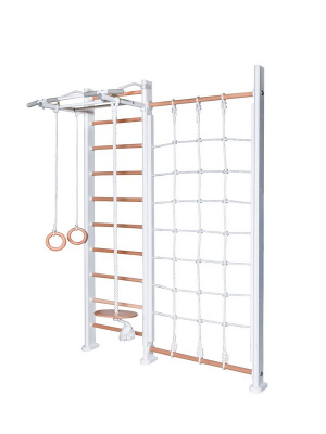 Детский спортивный комплекс Perfetto Sport "Scala in legno con rete" bianco-naturale PS-125