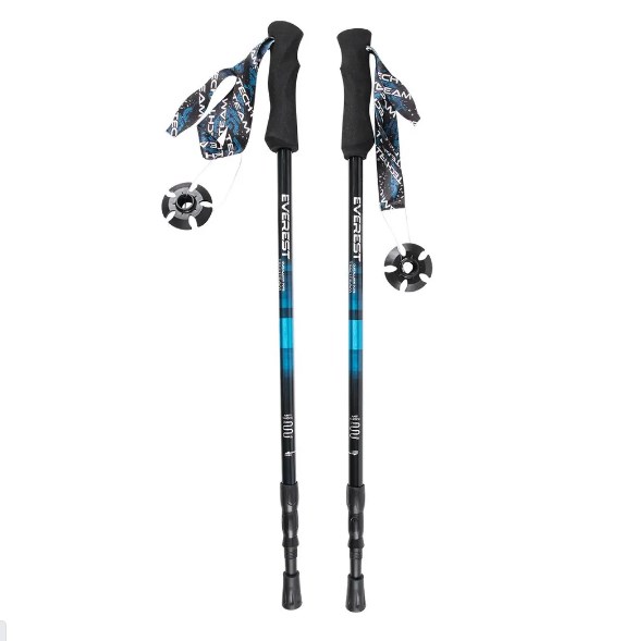 Палки для ходьбы треккинговые раздвижные с EVA ручкой 105-135 см Techteam TT EVEREST NN009018 blue