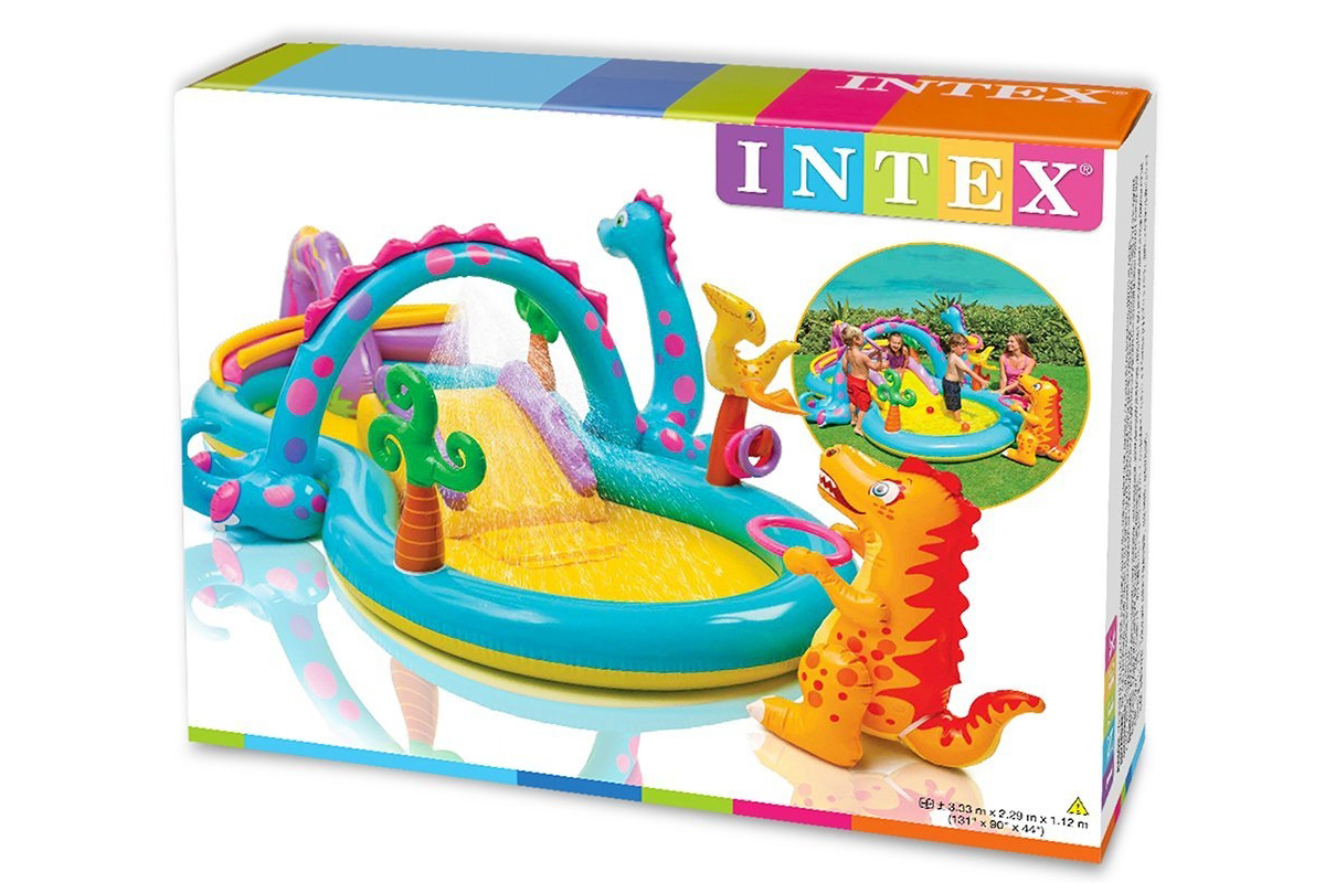 Игровой центр 333х229х112см Intex Динолэнд, c горкой 57135