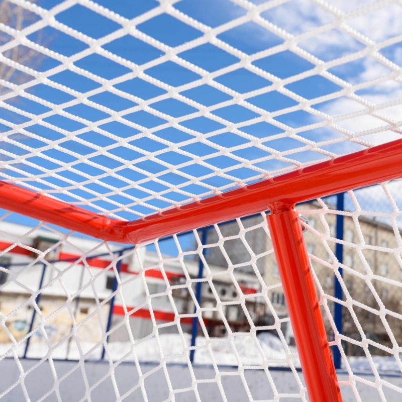 Сетка хоккей 40*40 (1,25x1,85x1,30м) d5,0мм, белый ПА, (пара) Zavodsporta