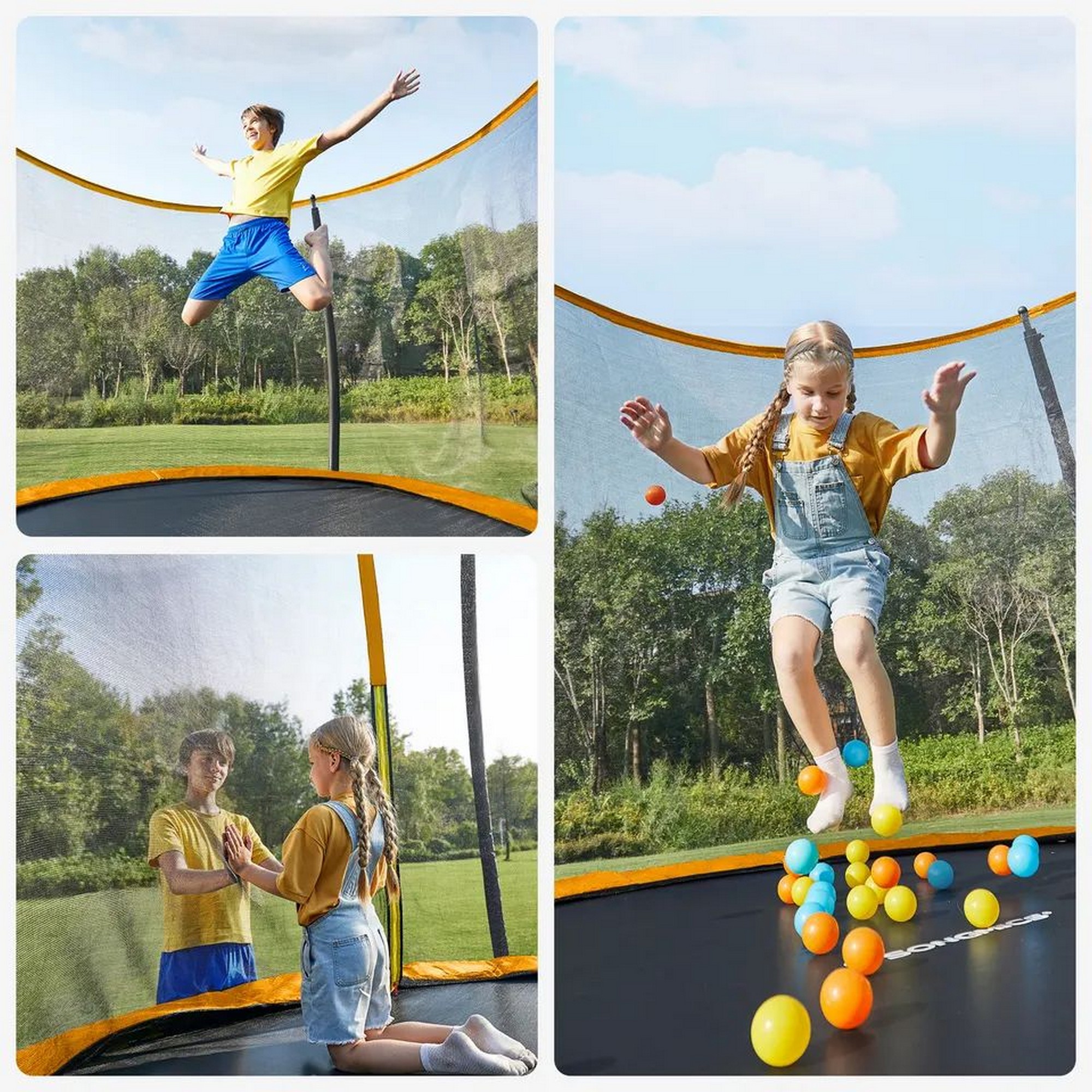 Батут с защитной cеткой Perfetto Sport Activity 12", d370см, синий