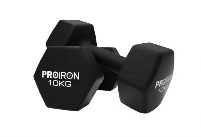 Гантели неопреновые гексагональные 2шт по 10кг PROIRON Г2100НГ