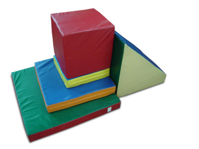 Набор мягких модульных форм из 5 элементов (Горка60х60х60х10-1,Куб40х40х40-1,Мат детский40х40х10-1, Мат детский 60х60х10-1, Мат детский80х80х10-1) 